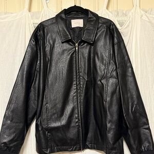PacSun Men's Black Faux Leather Jacket